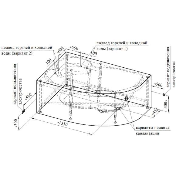 Акриловая ванна Radomir Vannesa Ирма 169х110 L 2-76-2-1-9-217 с гидромассажем Баланс Хром Акриловая ванна Radomir Vannesa Ирма 169х110 L 2-76-2-1-9-217 с гидромассажем Баланс Хром