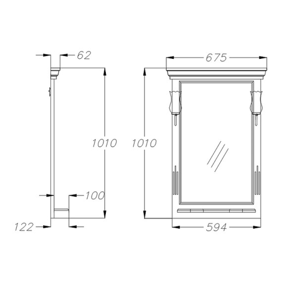 Зеркало Opadiris Риспекто 65 00-00007057 Белое матовое с выключателем