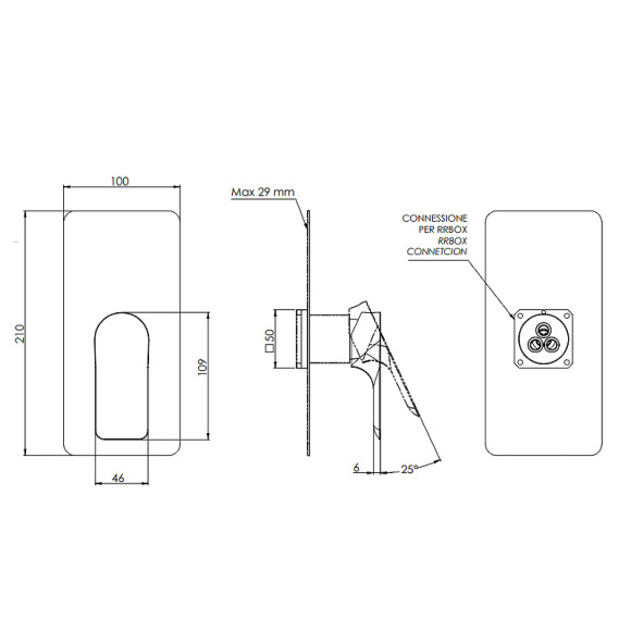 Смеситель для душа Remer Infinity I30KBNO Черный матовый Смеситель для душа Remer Infinity I30KBNO Черный матовый