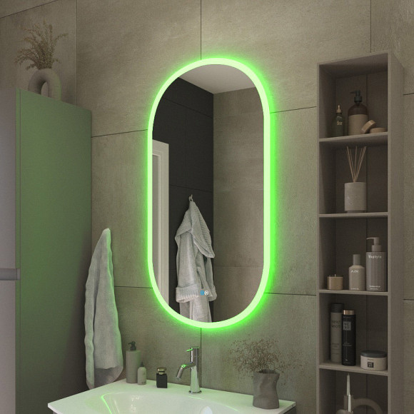 Зеркало Cezares Ellisse 55 CZR-SPC-ELS-550-1050-RGB-TCH с подсветкой с сенсорным выключателем и функцией памяти