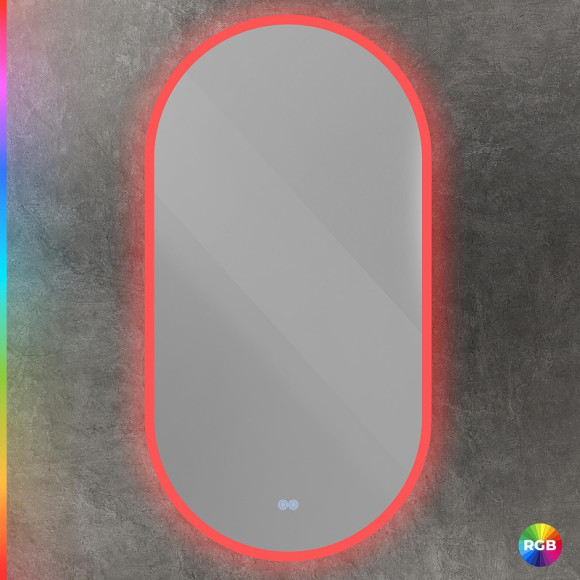 Зеркало Cezares Ellisse 55 CZR-SPC-ELS-550-1050-RGB-TCH с подсветкой с сенсорным выключателем и функцией памяти