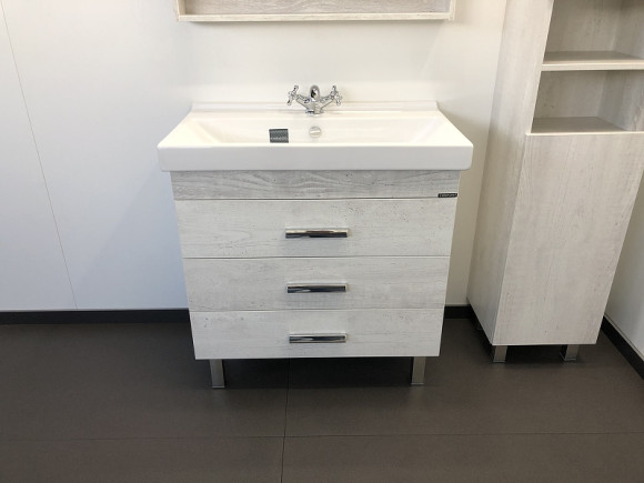 Тумба с раковиной Comforty Никосия 80Н 00004142204 Дуб белый Тумба с раковиной Comforty Никосия 80Н 00004142204 Дуб белый