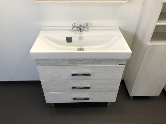 Тумба с раковиной Comforty Никосия 80Н 00004142204 Дуб белый Тумба с раковиной Comforty Никосия 80Н 00004142204 Дуб белый