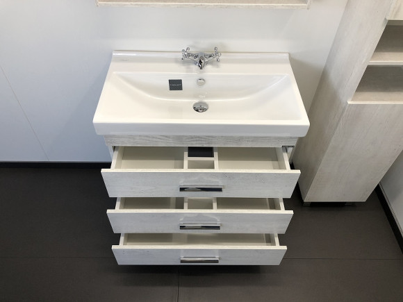 Тумба с раковиной Comforty Никосия 80Н 00004142204 Дуб белый Тумба с раковиной Comforty Никосия 80Н 00004142204 Дуб белый