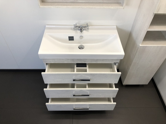 Тумба с раковиной Comforty Никосия 80Н 00004142204 Дуб белый Тумба с раковиной Comforty Никосия 80Н 00004142204 Дуб белый