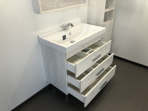 Тумба с раковиной Comforty Никосия 80Н 00004142204 Дуб белый Тумба с раковиной Comforty Никосия 80Н 00004142204 Дуб белый