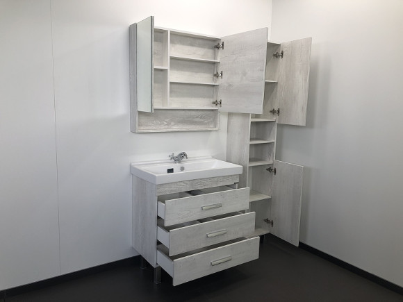 Тумба с раковиной Comforty Никосия 80Н 00004142204 Дуб белый Тумба с раковиной Comforty Никосия 80Н 00004142204 Дуб белый