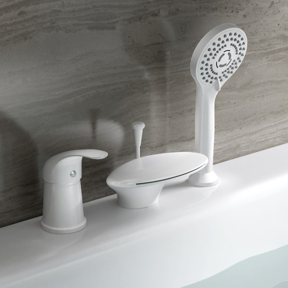 Смеситель на борт ванны Orange Iris M41-333w Белый Смеситель на борт ванны Orange Iris M41-333w Белый