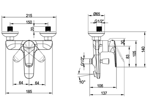 Смеситель для ванны Villeroy&Boch O.Novo Start TVT10550111061 Хром Смеситель для ванны Villeroy&Boch O.Novo Start TVT10550111061 Хром