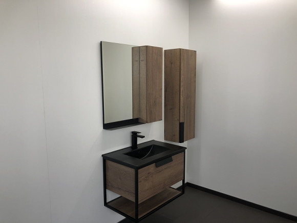 Тумба с раковиной Comforty Бонн 75 00-00001936 подвесная Дуб темный