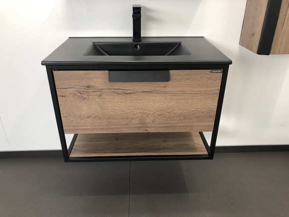 Тумба с раковиной Comforty Бонн 75 00-00001936 подвесная Дуб темный