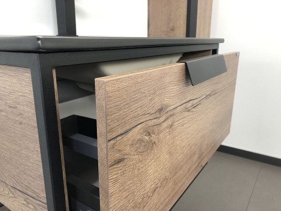 Тумба с раковиной Comforty Бонн 75 00-00001936 подвесная Дуб темный