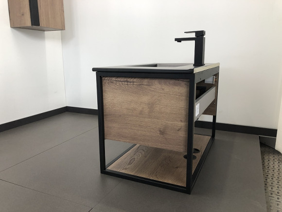 Тумба с раковиной Comforty Бонн 75 00-00001936 подвесная Дуб темный