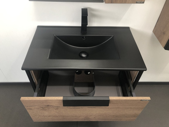 Тумба с раковиной Comforty Бонн 75 00-00001936 подвесная Дуб темный