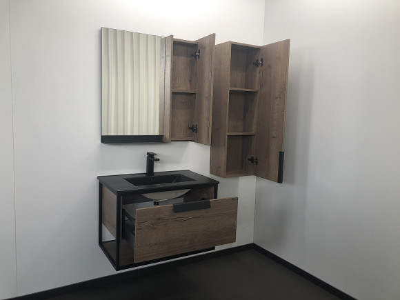 Тумба с раковиной Comforty Бонн 75 00-00001936 подвесная Дуб темный