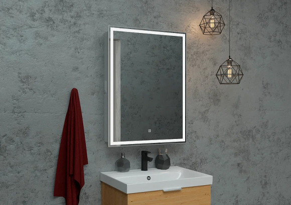 Зеркальный шкаф Континент Allure LED 55 R МВК003 с подсветкой Белый Зеркальный шкаф Континент Allure LED 55 R МВК003 с подсветкой Белый