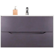 Тумба с раковиной Orange Line 100 Li-100Tug+Ra подвесная Графит матовый