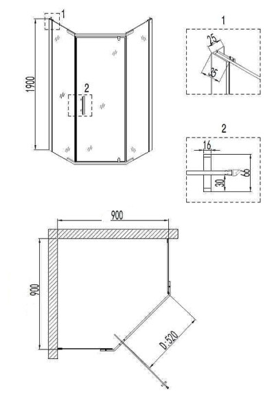 Душевой уголок Niagara Nova 90x90 NG-6405-08 GOLD профиль Желтое золото стекло прозрачное Душевой уголок Niagara Nova 90x90 NG-6405-08 GOLD профиль Желтое золото стекло прозрачное