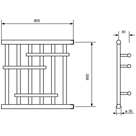 Водяной полотенцесушитель Ника Econ ПМ-6 60/60 Хром Водяной полотенцесушитель Ника Econ ПМ-6 60/60 Хром