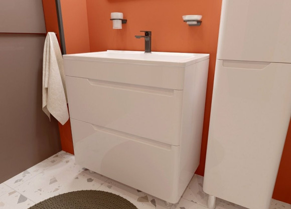 Тумба с раковиной Эстет Kare Luxe 80 ФР-00005719 Белая