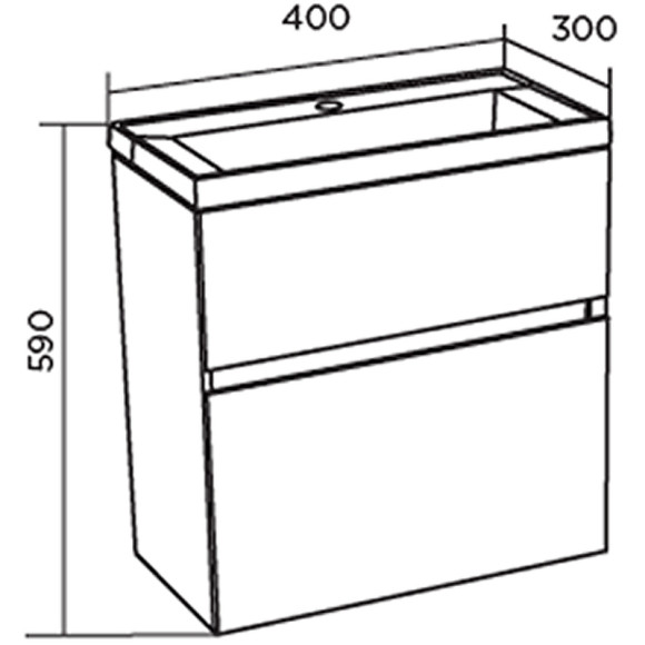 Тумба с раковиной Marka One Bumble 40П Ц0000001481 подвесная Белая
