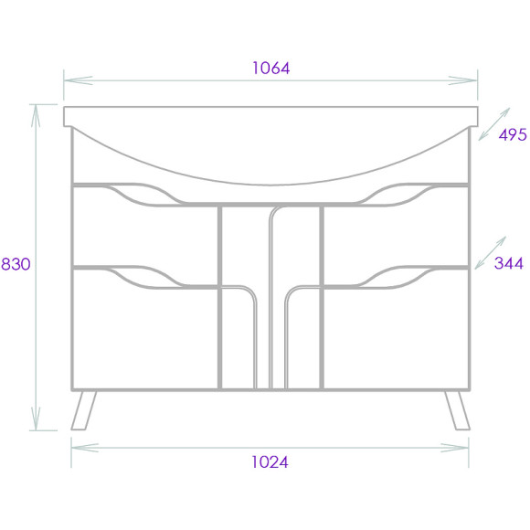 Тумба под раковину Onika ВЕРОНЭЛЛА 105.16 110508 Белая