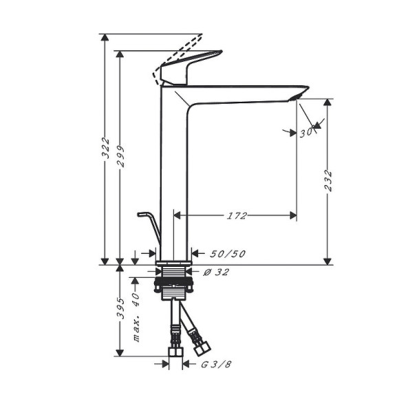 Смеситель для раковины Hansgrohe Logis Fine 71257000 Хром