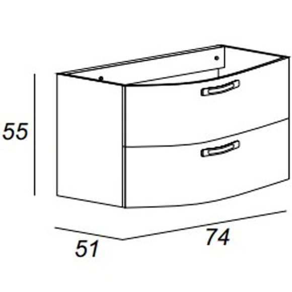 Тумба под раковину Cezares Comfort 75 54356 подвесная Bianco lucido Тумба под раковину Cezares Comfort 75 54356 подвесная Bianco lucido