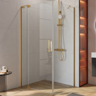 Душевой уголок Cezares Slider 100x90 SLIDER-AH-1-90-90/100-C-BORO профиль Брашированное золото стекло прозрачное