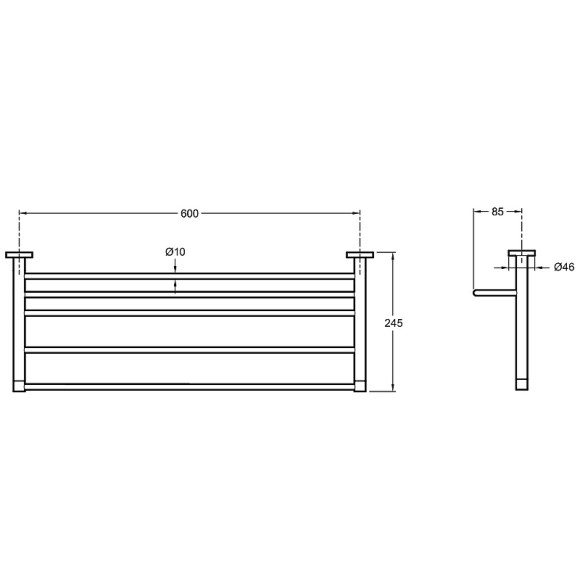 Полка для полотенец Jacob Delafon Classique E77832-CP Хром Полка для полотенец Jacob Delafon Classique E77832-CP Хром