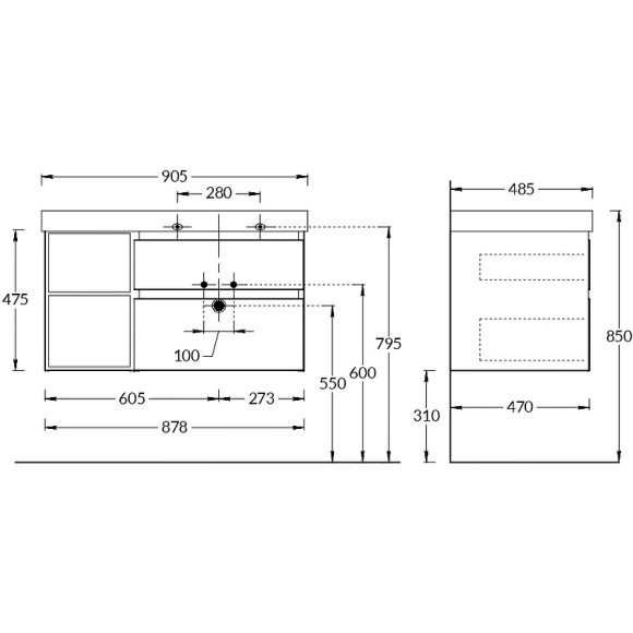 Тумба под раковину Kerama Marazzi Cubo 90 R CUB.90.2Rh\WHTM.N подвесная Белая матовая Структурированный орех Тумба под раковину Kerama Marazzi Cubo 90 R CUB.90.2Rh\WHTM.N подвесная Белая матовая Структурированный орех