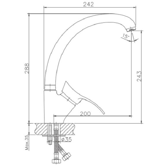 Смеситель для кухни Haiba HB4101 Хром
