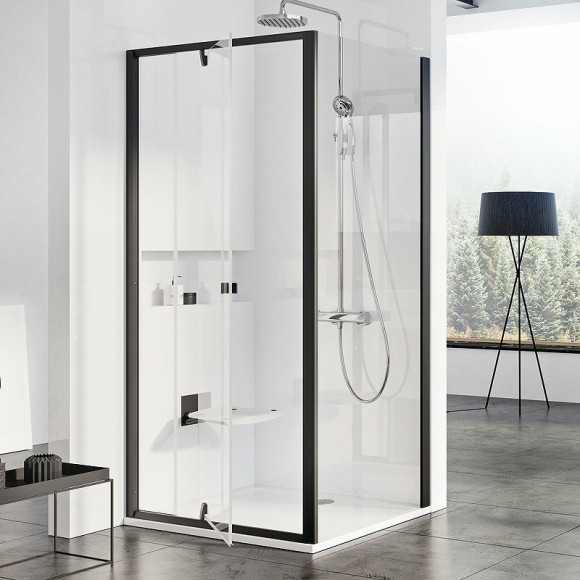 Душевая стенка Ravak Pivot PPS-90 90G70300Z1 профиль Черный стекло Transparent Душевая стенка Ravak Pivot PPS-90 90G70300Z1 профиль Черный стекло Transparent