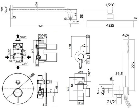 Комплект смесителей Paffoni Light KITZLIG015CR Хром