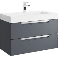 Тумба под раковину Aqwella Cube 90 CUB0109GR подвесная Серая матовая Тумба под раковину Aqwella Cube 90 CUB0109GR подвесная Серая матовая