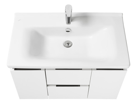 Тумба под раковину Aquaton Рене 76 1A258601NRC80 подвесная Белая Грецкий орех