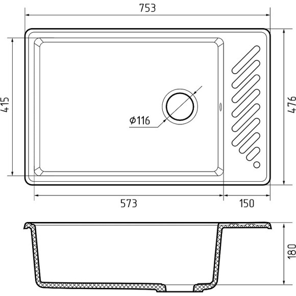 Кухонная мойка GranFest Quarz GF-ZL51 Песочная