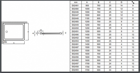 Душевой поддон из материала Flight Jacob Delafon Flight 140x90 E62481-00 Белый
