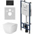 Комплект унитаза с инсталляцией AM.PM Gem FlashClean IS100238.901701 с сиденьем Микролифт и Черной матовой клавишей смыва