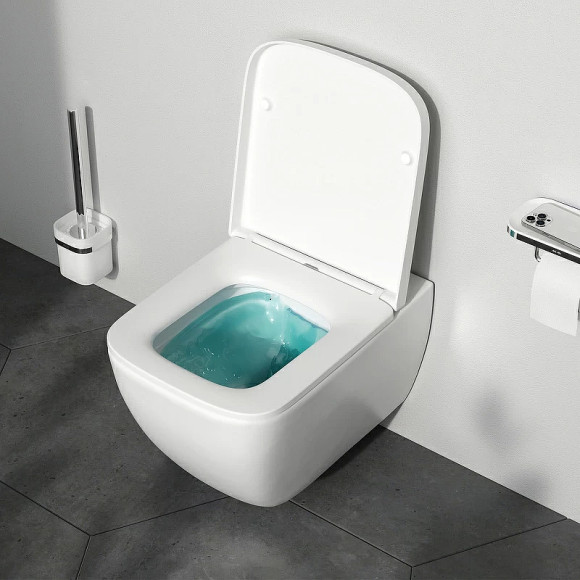 Комплект унитаза с инсталляцией AM.PM Gem FlashClean IS100238.901701 с сиденьем Микролифт и Черной матовой клавишей смыва