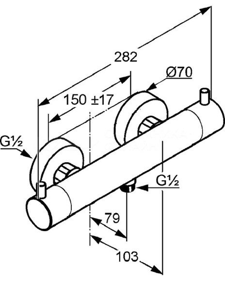 Смеситель для душа Kludi Bozz 352030538 с термостатом Хром