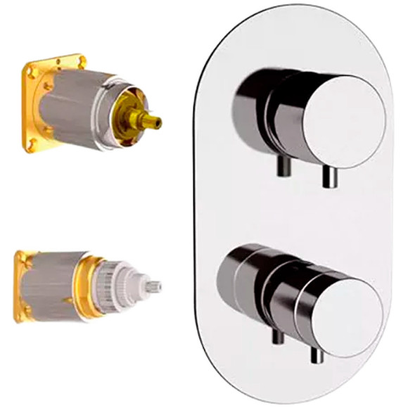 Смеситель для душа Remer Minimal Thermo NT92KB с термостатом Хром Смеситель для душа Remer Minimal Thermo NT92KB с термостатом Хром