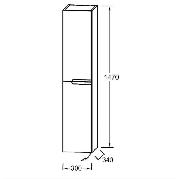Шкаф пенал Jacob Delafon Nona 30 L EB1892LRU-G98 подвесной Темно-синий Шкаф пенал Jacob Delafon Nona 30 L EB1892LRU-G98 подвесной Темно-синий
