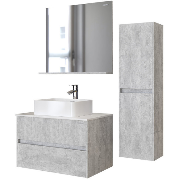 Тумба под раковину Grossman Эдванс 80 108010 подвесная Цемент светлый