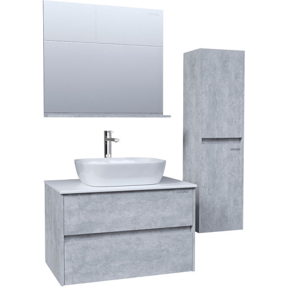 Тумба под раковину Grossman Эдванс 80 108010 подвесная Цемент светлый
