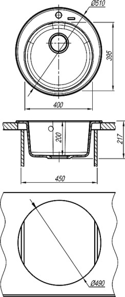 Кухонная мойка Florentina Никосия-510 20.135.B0510.105 Коричневая