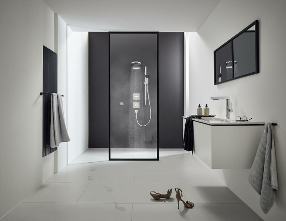 Смеситель для душа Hansgrohe ShowerSelect HighFlow 15760140 с термостатом Шлифованная бронза