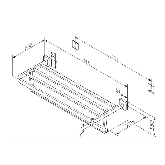 Полка для полотенец AM.PM Func A8F37700 Хром Полка для полотенец AM.PM Func A8F37700 Хром