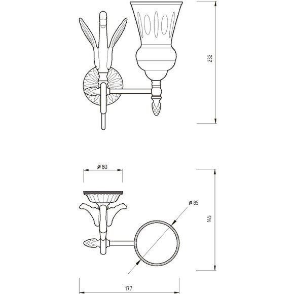 Стакан для зубных щеток Migliore Luxor 26117 Золото