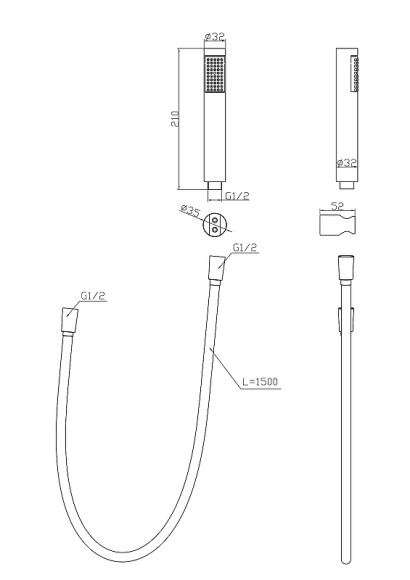 Душевой гарнитур BelBagno Uno UNO-DFS-NERO Черный матовый Душевой гарнитур BelBagno Uno UNO-DFS-NERO Черный матовый